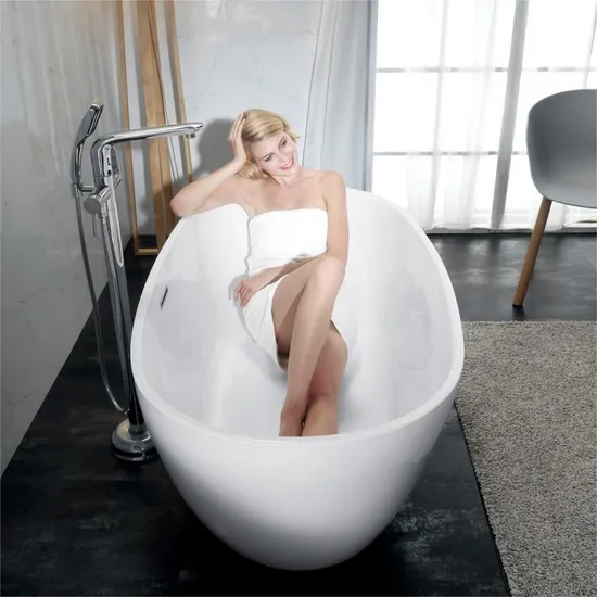 66,93-дюймовая круглая акриловая отдельно стоящая современная ванна для купания 8007