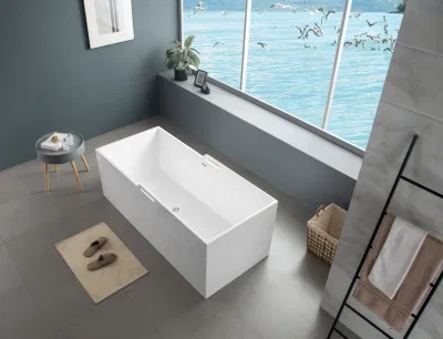 Отдельно стоящая бесшовная матово-белая и глянцево-белая акриловая ванна для ванных комнат